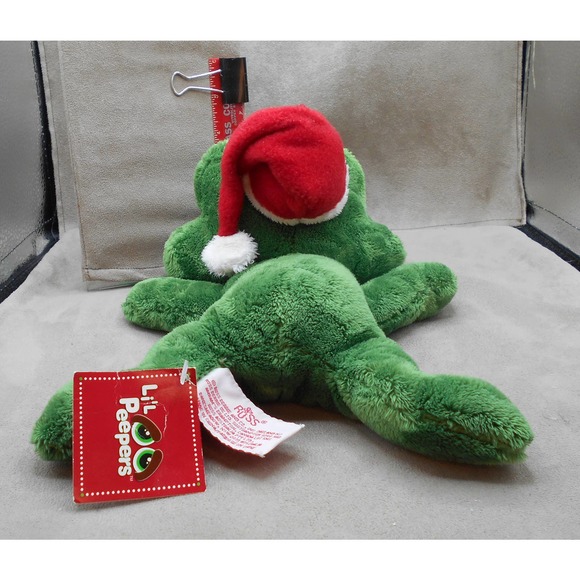 Russ Lil Peepers Christmas Frog #32937 10" Plush w/Tag Big Eyes Rare - Picture 4 of 7